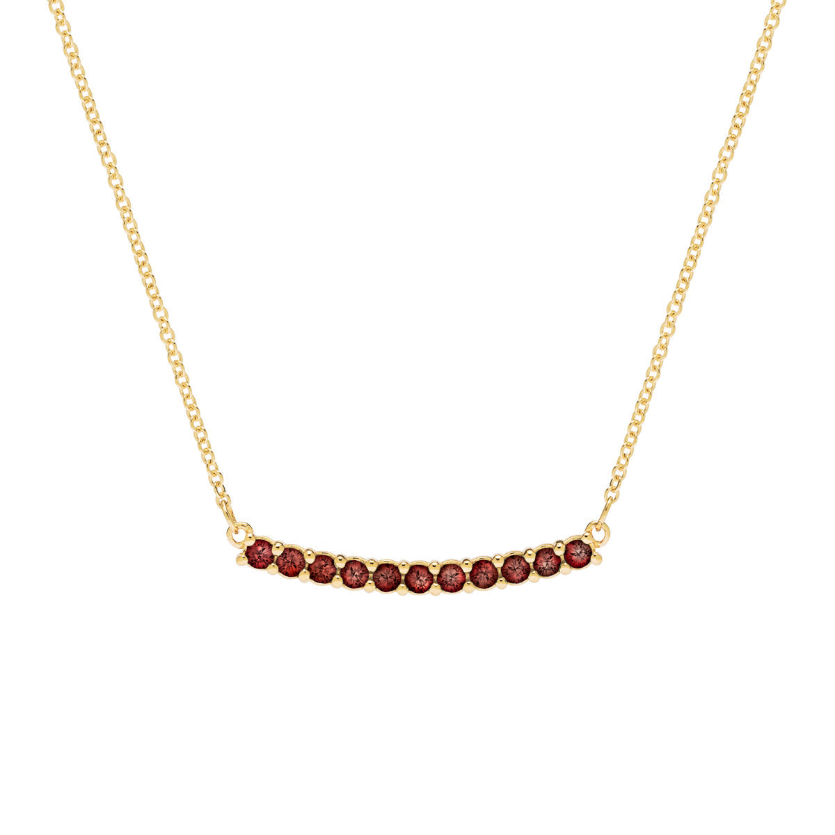 1.38 TCW Round Garnet Lab Made Diamond- January Birthstone Necklace 1
