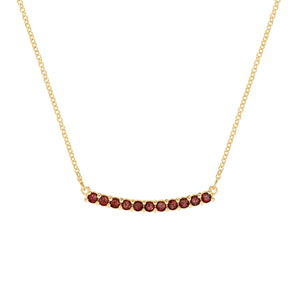 1.38 TCW Round Garnet Lab Made Diamond- January Birthstone Necklace