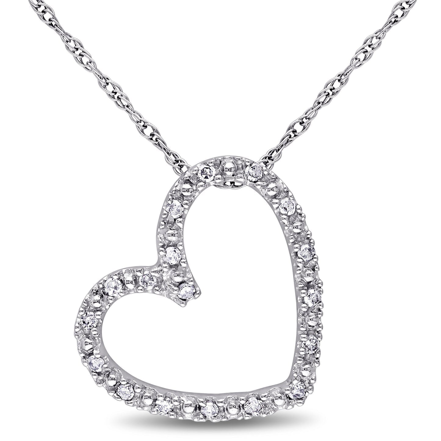 Round Cut Cubic Zirconia in 925 Sterling Silver Necklace 1