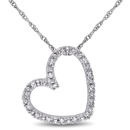 Round Cut Cubic Zirconia in 925 Sterling Silver Necklace 12