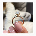 Stunning 1.75 CT Pear Moissanite Engagement Ring with Three Stone Design 2
