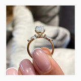 Stunning 1.75 CT Pear Moissanite Engagement Ring with Three Stone Design 2