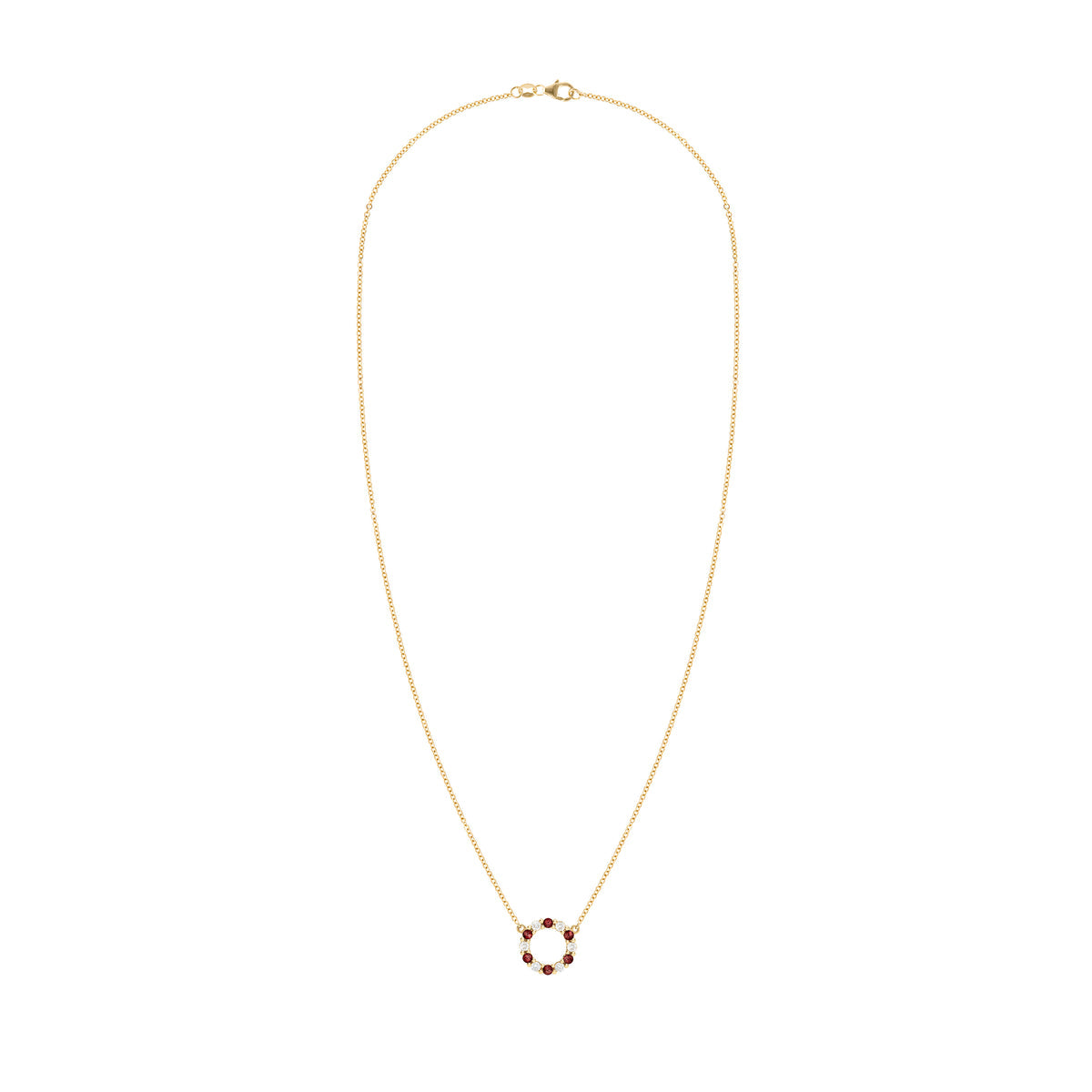 1.5 TCW Round Garnet Lab Made Diamond- January Birthstone Necklace 2