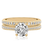 Stunning 1.0- 2.0 CT Round Moissanite Engagement Ring with Pave Design 2