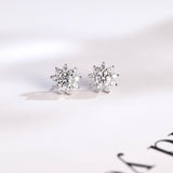 0.50 TCW Round Cut Moissanite Floral Halo Earrings in Gold 1