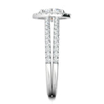 Stunning 0.6 CT Oval Moissanite Stones Pave & Halo Engagement Rings 4
