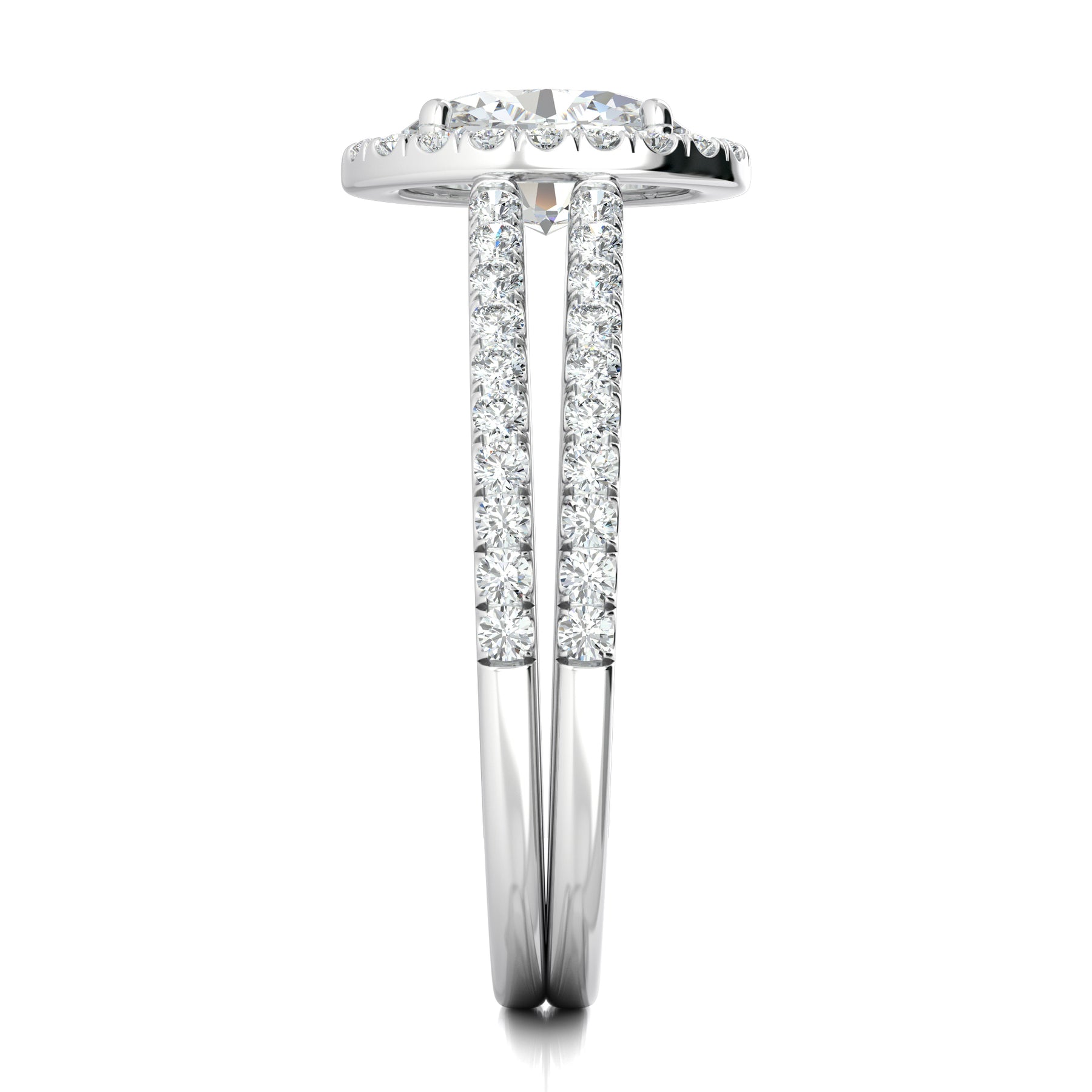 Stunning 0.6 CT Oval Moissanite Stones Pave & Halo Engagement Rings 4