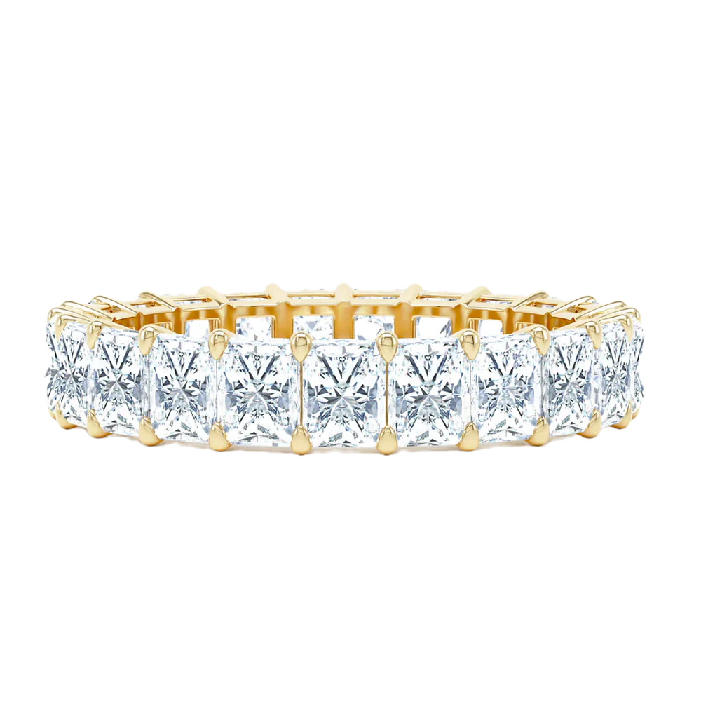 Stunning 0.80 CT Radiant Moissanite Stones Full Eternity Wedding Band 1