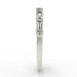 Stunning 0.30 TCW Round & Baguette Moissanite Stones Half Eternity Wedding Band 7