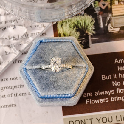Stunning 2.5 CT Oval Moissanite Engagement Ring with Pave Design 9