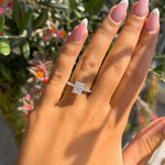 Stunning 1.5 CT Radiant Moissanite Engagement Ring with Pave Design 9