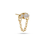 1.0 TCW Round Cut Moissanite Chained  Earrings in Gold 4