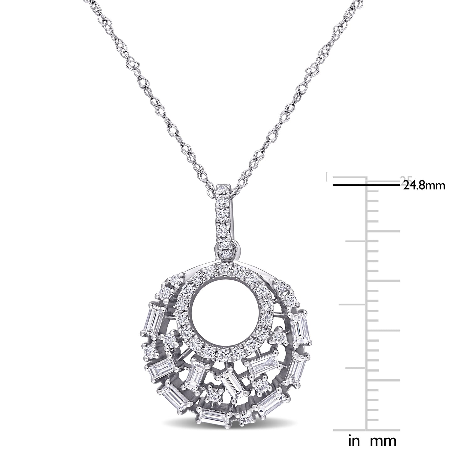 Round Cut Cubic Zirconia in 925 Sterling Silver Necklace 3