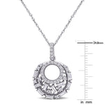 Round Cut Cubic Zirconia in 925 Sterling Silver Necklace 10