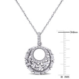 Round Cut Cubic Zirconia in 925 Sterling Silver Necklace 10