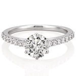Stunning 1.0- 2.0 CT Round Moissanite Engagement Ring with Pave Design 4