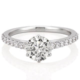 Stunning 1.0- 2.0 CT Round Moissanite Engagement Ring with Pave Design 4