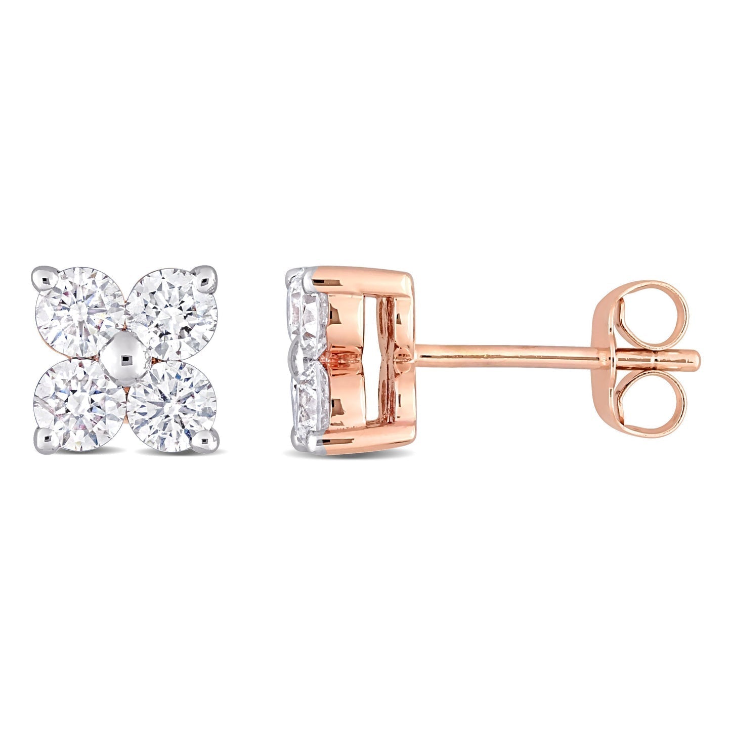 Round Cut Cubic Zirconia in 925 Sterling Silver Earrings 1