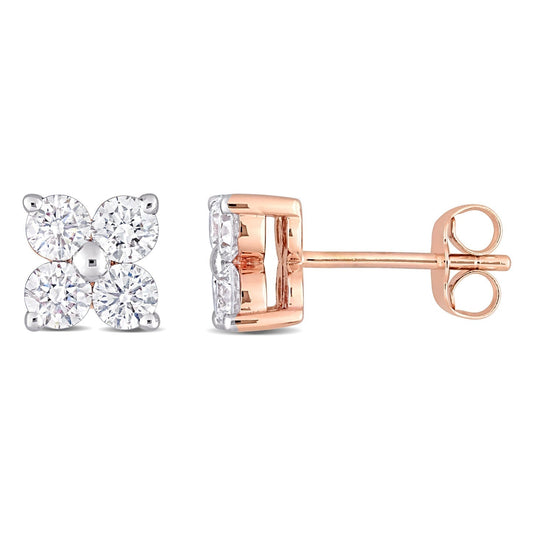 Round Cut Cubic Zirconia in 925 Sterling Silver Earrings 1
