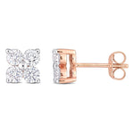 Round Cut Cubic Zirconia in 925 Sterling Silver Earrings 3