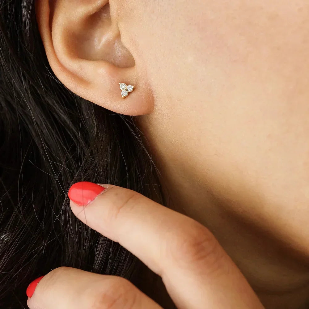 Classic 0.40 TCW Round Cut Moissanite Stud Earrings in Gold 6