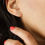 Classic 0.40 TCW Round Cut Moissanite Stud Earrings in Gold 6
