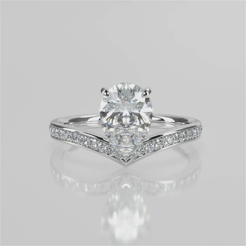 Stunning 1.35 CT Pear Moissanite Engagement Ring with Tiara Design 4