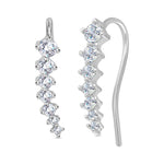 Round Cut Cubic Zirconia in 925 Sterling Silver Earrings 1
