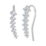 Round Cut Cubic Zirconia in 925 Sterling Silver Earrings 1