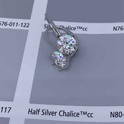 Round Cut Cubic Zirconia in 925 Sterling Silver Earrings 6