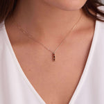 0.14 TCW Baguette Garnet Lab Made Diamond- January Birthstone Necklace 3