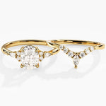 1.50 CT Oval Cut Moissanite Bridal Ring Set with Marquise & Round Wedding Bands 1