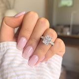 Stunning 3.0 CT Radiant Moissanite Engagement Ring in  Pave Design 9