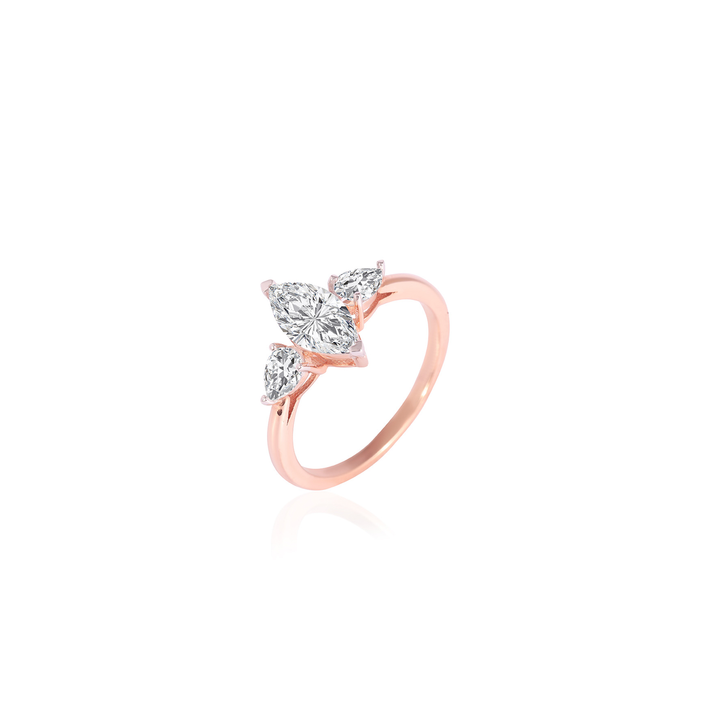 Stunning 2.0 CT Marquise Moissanite Engagement Ring with Three Stone Design 1