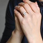 Stunning 1.5 - 2.5 CT Radiant Moissanite Engagement Ring with Pave & Hidden Halo Design 2