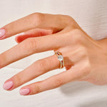 1.0 CT Round Cut Moissanite Bridal Ring Set with Round Wedding Bands 4