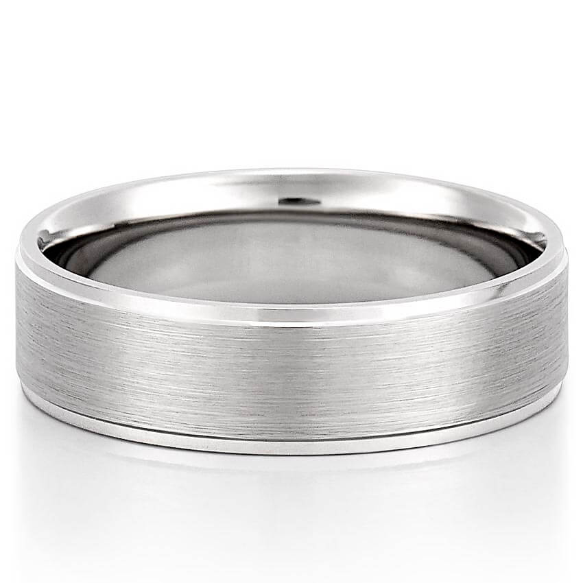 Classic Stain Finish Wedding Band for Men's in Solid Gold 3