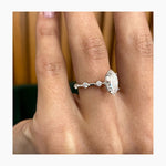 Stunning 1.0 CT Marquise Moissanite Engagement Ring with Dainty Pave Design 2