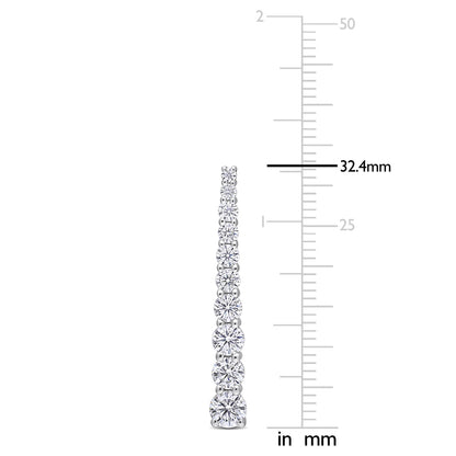 Round Cut Cubic Zirconia in 925 Sterling Silver Earrings 2