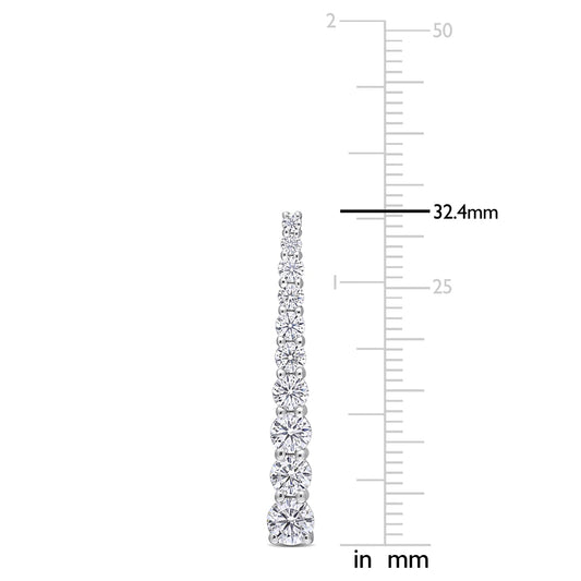 Round Cut Cubic Zirconia in 925 Sterling Silver Earrings 2