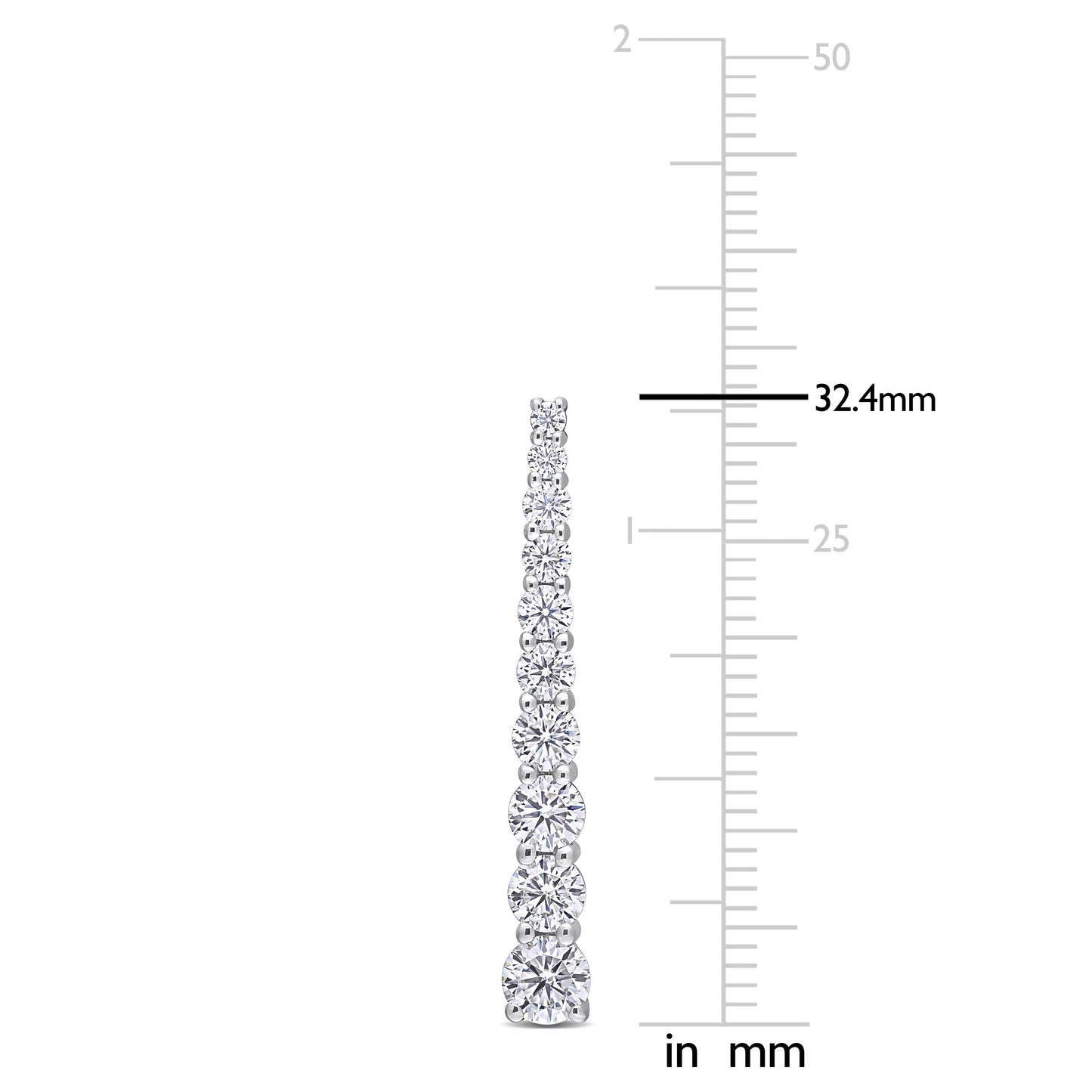 Round Cut Cubic Zirconia in 925 Sterling Silver Earrings 5