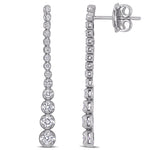 Round Cut Cubic Zirconia in 925 Sterling Silver Earrings 7