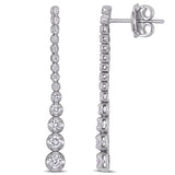 Round Cut Cubic Zirconia in 925 Sterling Silver Earrings 7