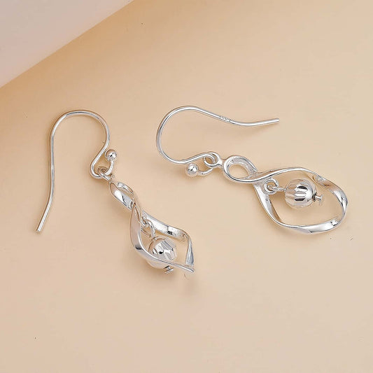 Round Cut Cubic Zirconia in 925 Sterling Silver Earrings 2