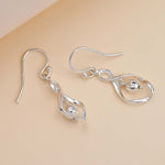 Round Cut Cubic Zirconia in 925 Sterling Silver Earrings 7