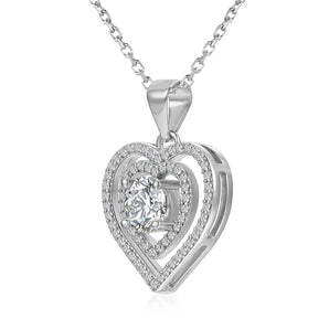 Round Cut Cubic Zirconia in 925 Sterling Silver Necklace