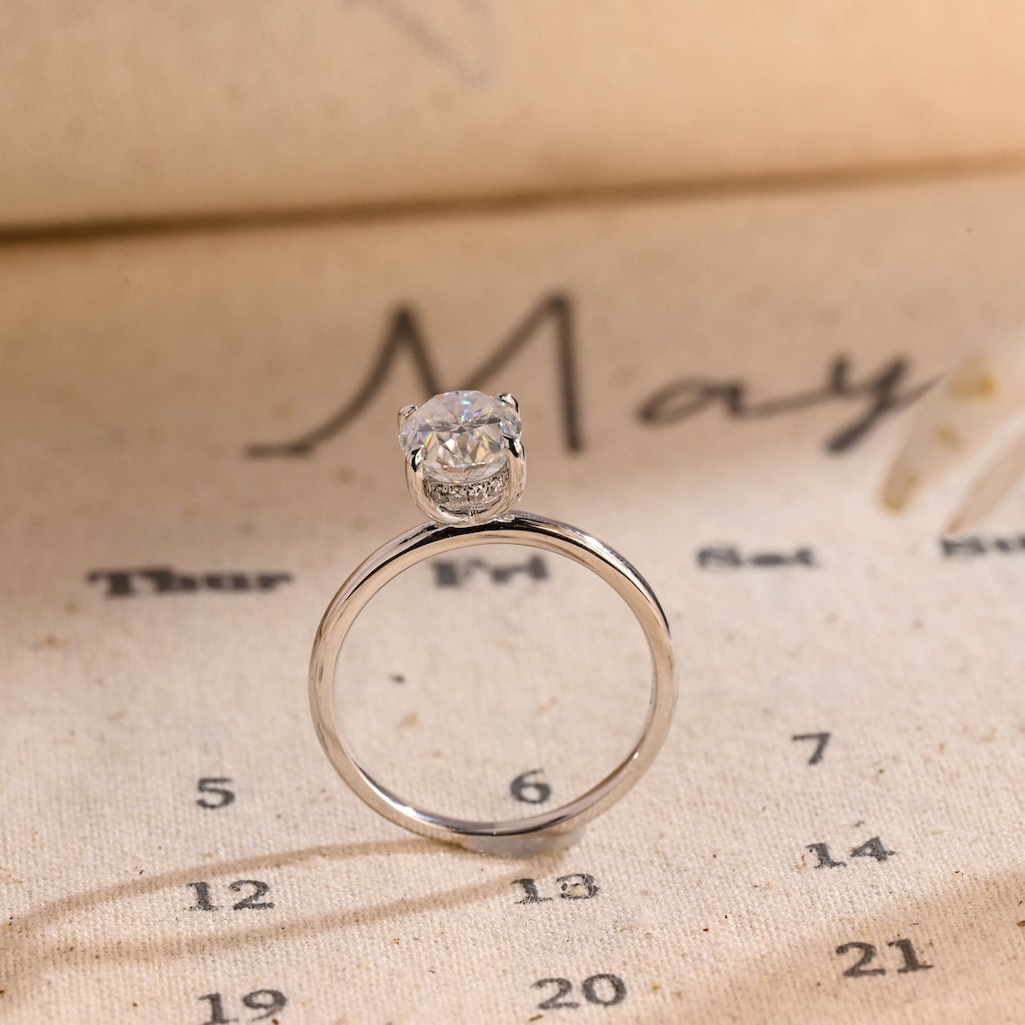 Stunning 3.0 CT Oval Moissanite Engagement Ring with Hidden Halo Design 6