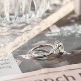 Stunning 2.0 CT Oval Moissanite Engagement Ring with Cluster Design 2