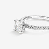 Stunning 1.34 CT Round Moissanite Engagement Ring Pave Design 3