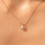 2.0 CT Cushion Moissanite Diamond Solitaire Pendant Necklace in Solid Gold 6